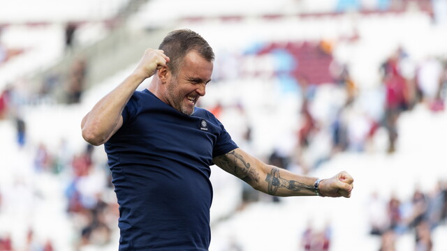 Nathan Jones celebrates