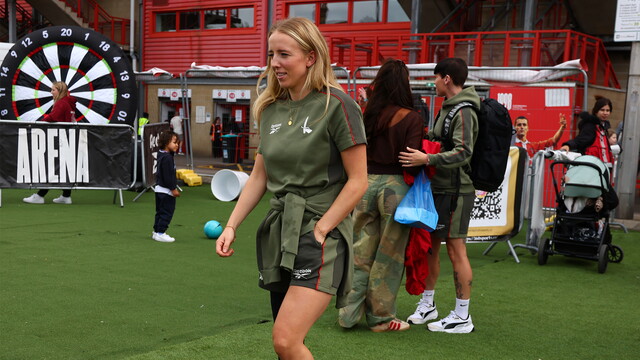 Charlotte Newsham in fan zone