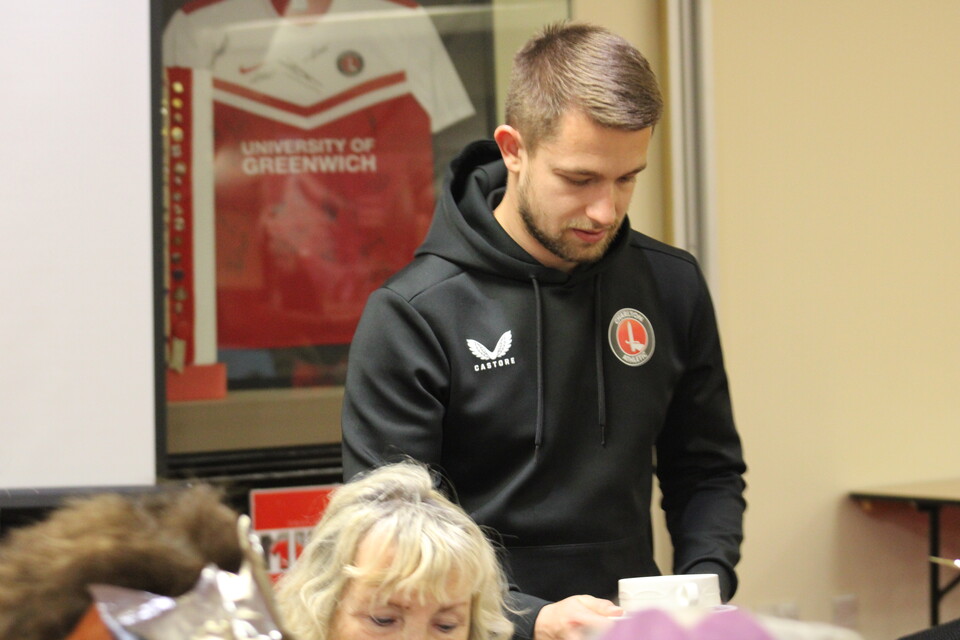 U21 player serving Christmas dinner
