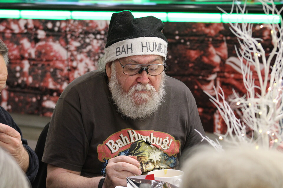 Extra Time member with Bah Humbug hat on