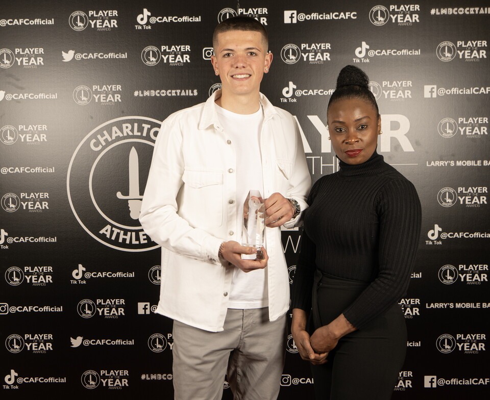 Keenan Gough is presented with the Pierre Bolangi award