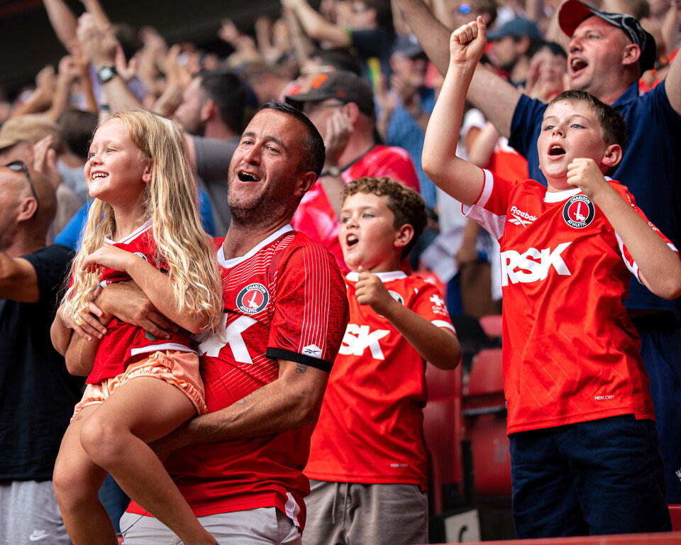 Charlton Athletic supporters celebrate 