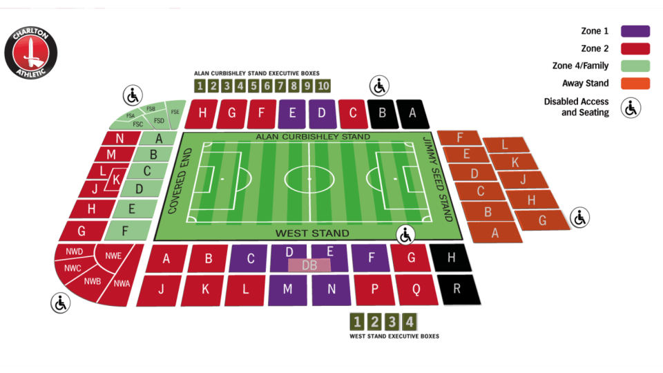 The Valley stadium map