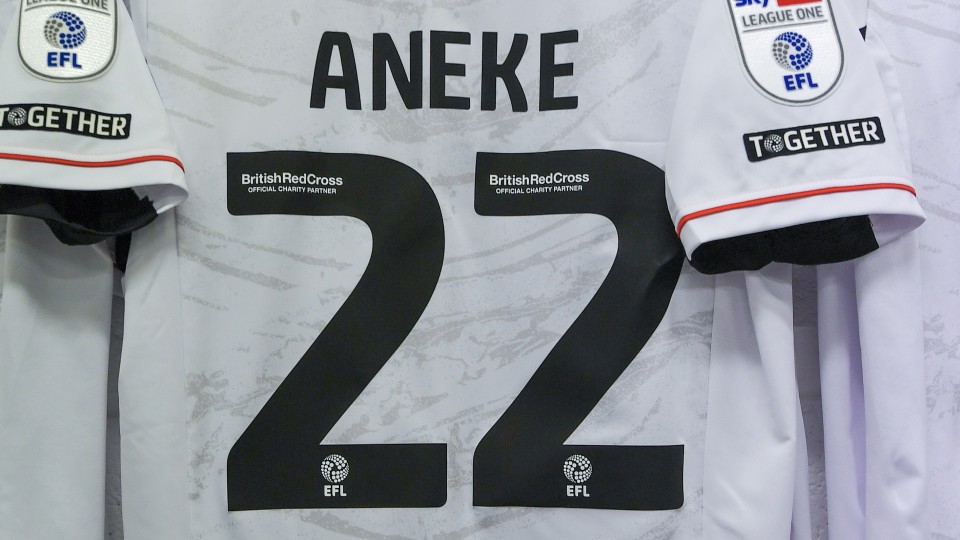 Chuks Aneke's number 22 shirt in the Charlton dressing room