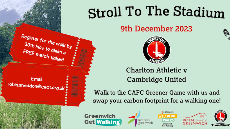 Stroll to the Stadium banner advertisement
