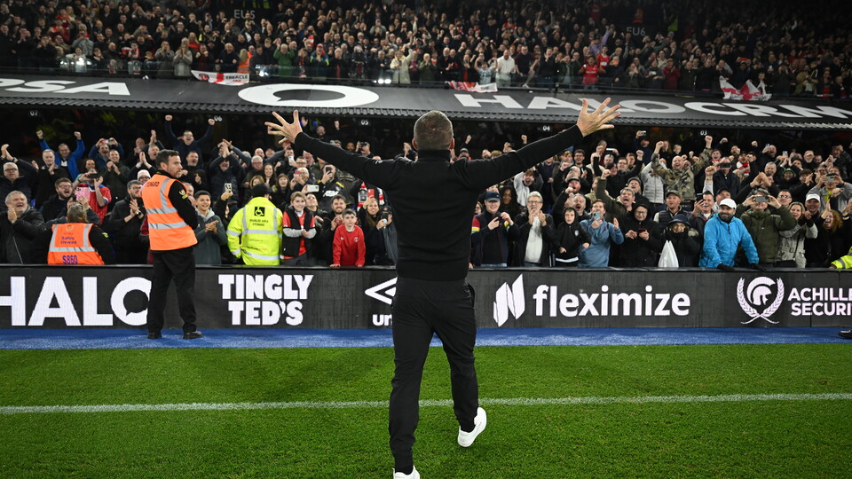 Nathan Jones celebrates