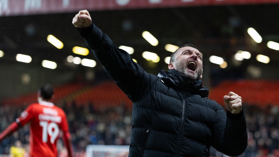 Nathan Jones celebrates