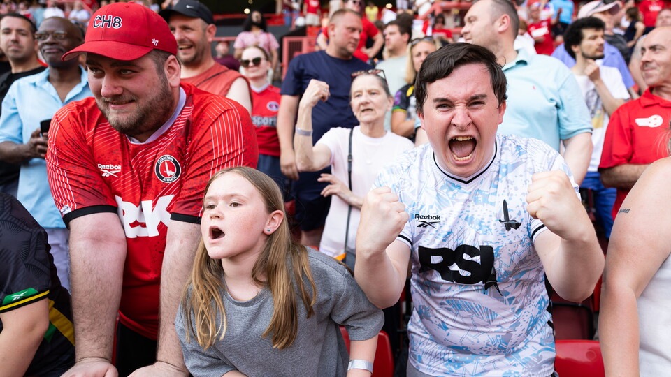 Charlton supporters cheer