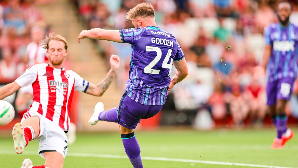 Godden striking the opening goal