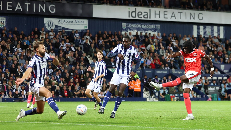 Tyreece Campbell shoots at goal