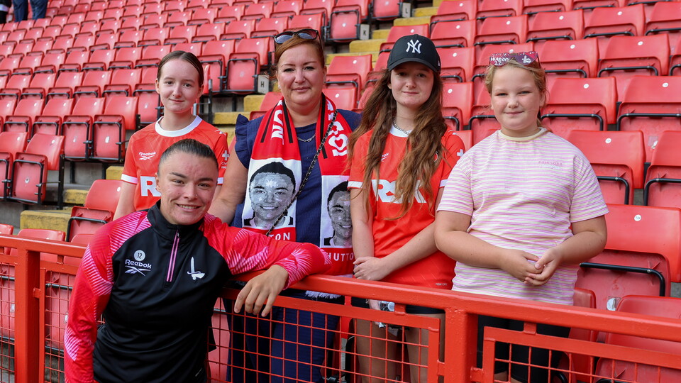 Jodie Hutton with supporters