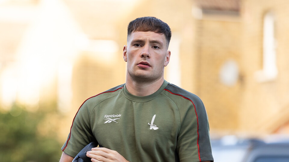 Josh Edwards arriving at The Valley